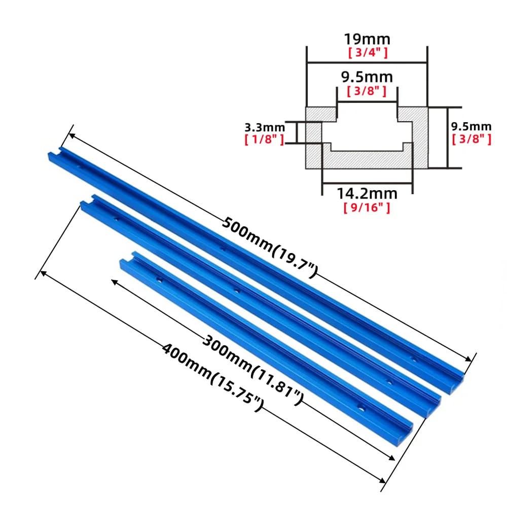 Trilho de Esquadria em Alumínio com T-Slot para Mesas de Serra e Router