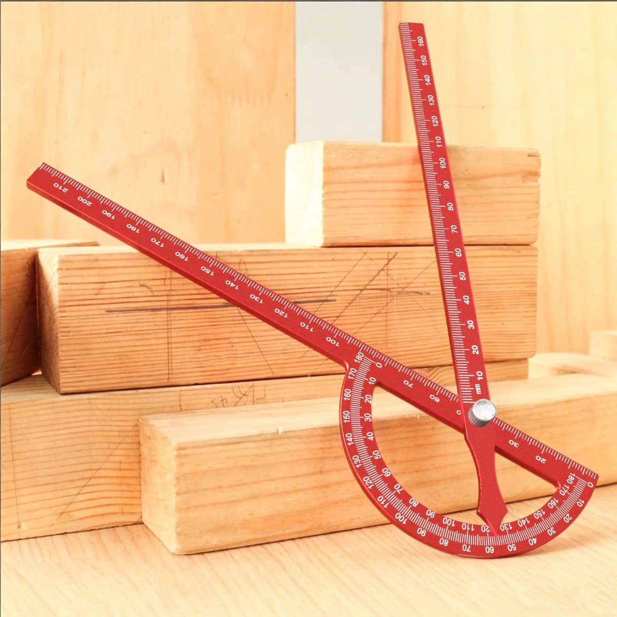 Régua de Marcação para Carpintaria com Ângulo Ajustável 221mm