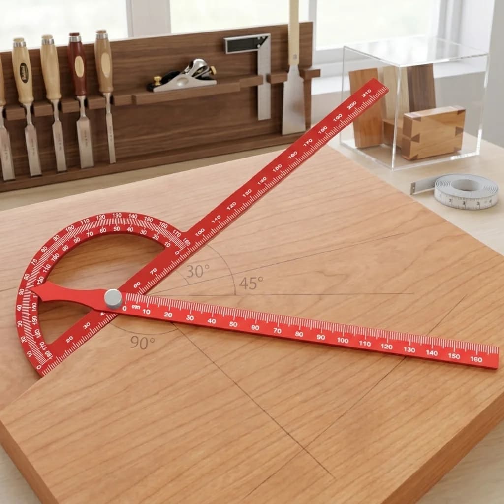 Régua de Marcação para Carpintaria com Ângulo Ajustável 221mm
