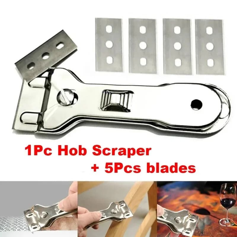 Raspador para Cooktop de Vidro com 5 ou 10 Lâminas Sobressalentes