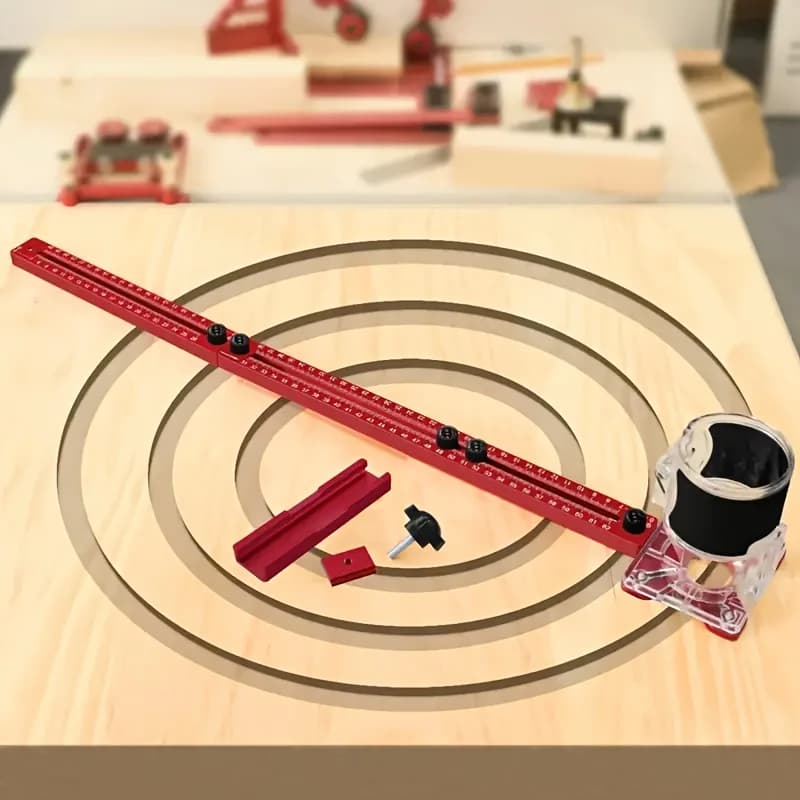 Gabarito Estendido 3-em-1 para Corte Circular com Router em Alumínio