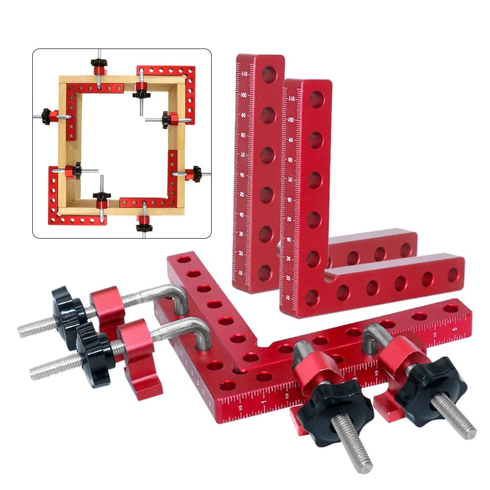 Kit com 2 Peças Esquadro L 90 Graus para Posicionamento em Marcenaria