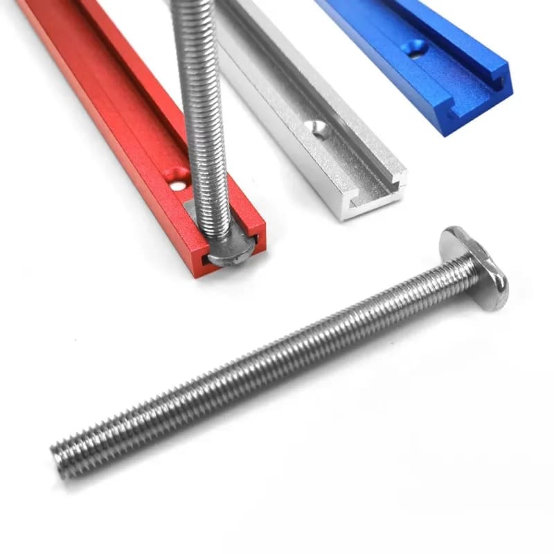 Kit de Trilho em T e Parafusos com Perfil Duplo Corte 500mm