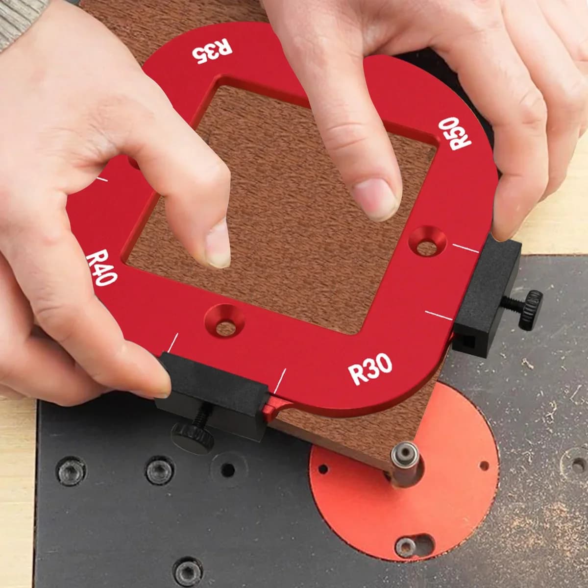 Gabarito de Posicionamento de Ângulo Arco 4-em-1 para Cantos de Router