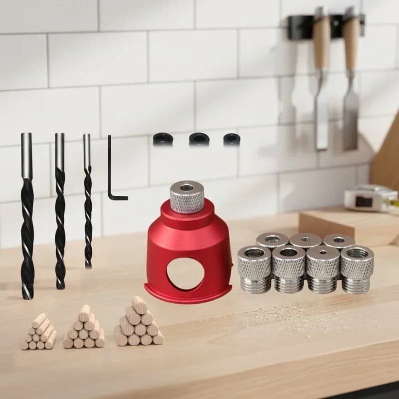 Kit Gabarito de Fixação para Doweling, 6/8/10mm com Brocas