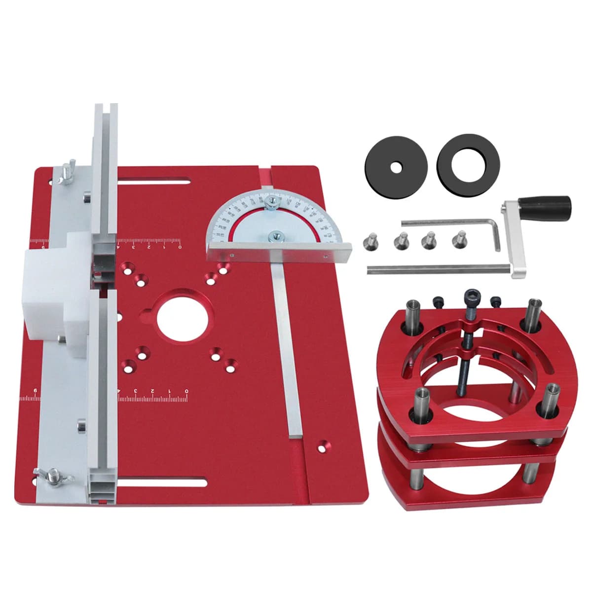 Kit de Placa de Inserto e Elevador para Mesa de Router em Alumínio