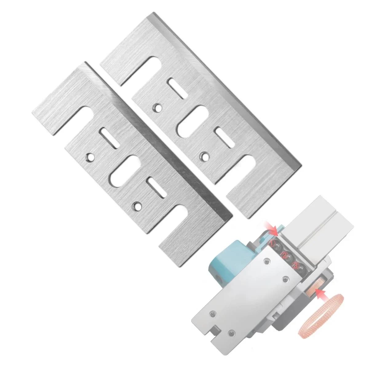 Kit com 2 Lâminas de Plaina com Ponta de Carboneto de 82mm