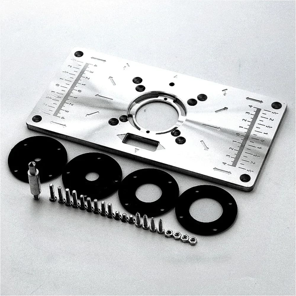 Placa de Inserção de Mesa de Router em Alumínio com Anéis