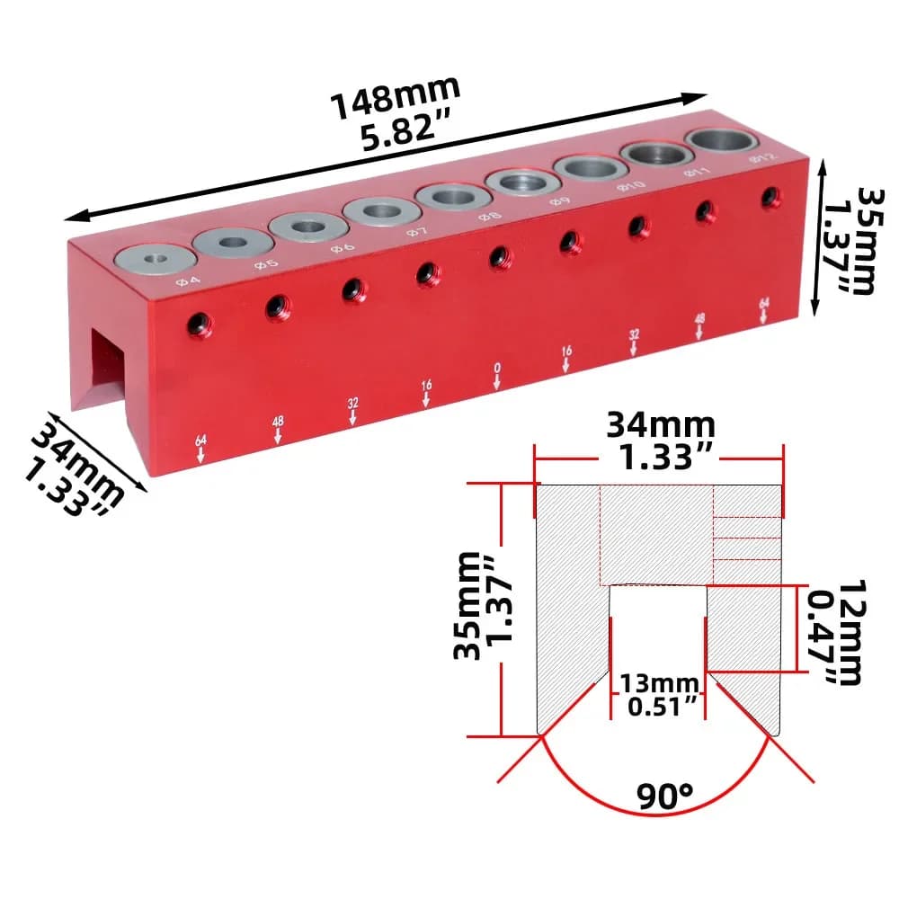 Guia de Furadeira Vertical para Furos de Bolso com Pinos 4-12mm