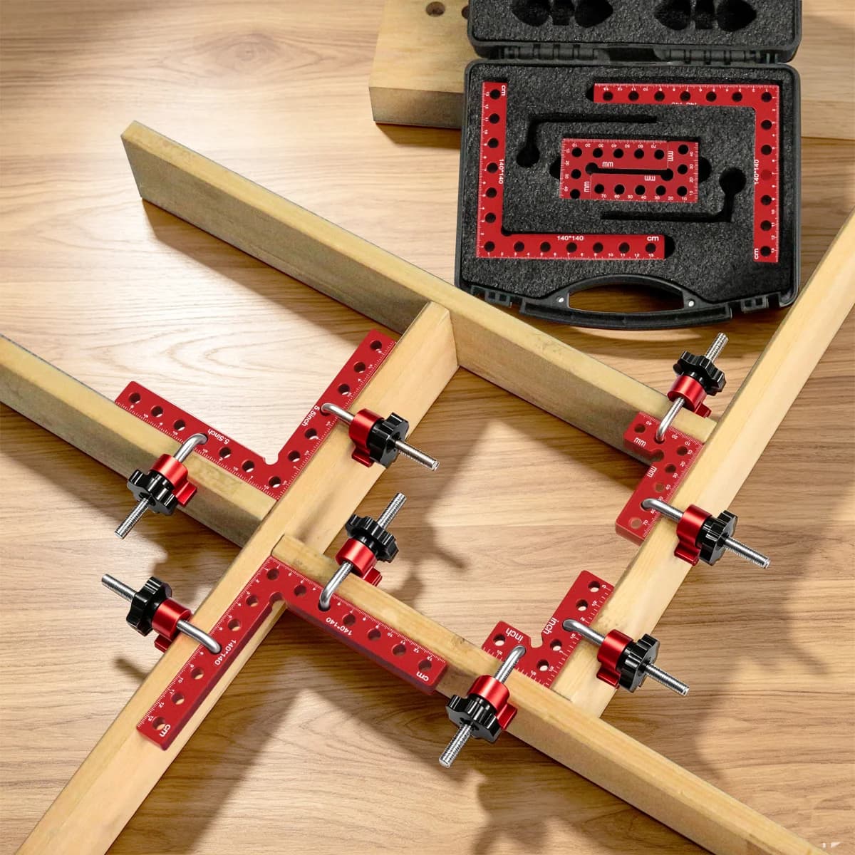 Kit de Gabarito de Posicionamento Esquadro em Ângulo Reto de Alumínio