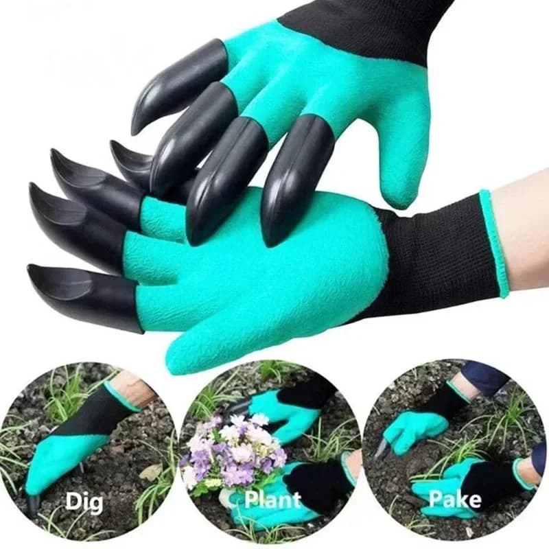 Luvas de Jardinagem com Garras Integradas para Escavar
