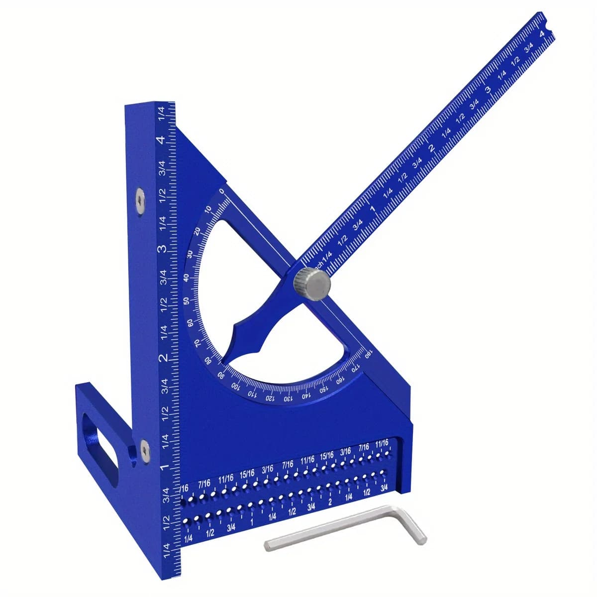 Esquadro de Carpintaria com Transferidor Ajustável em Alumínio 3D