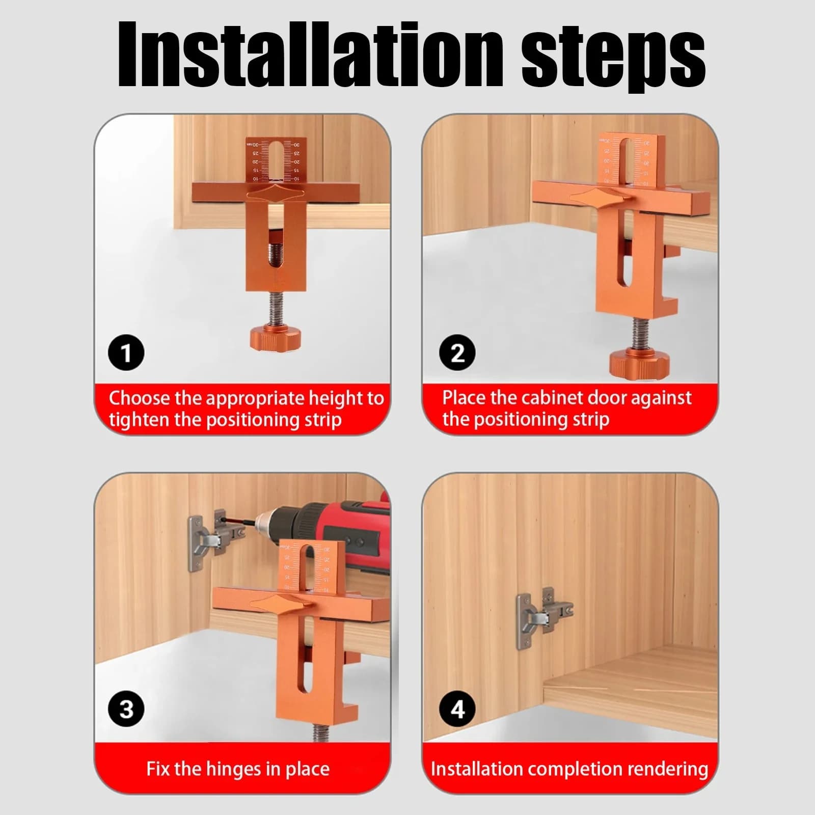 Gabarito de Instalação para Porta de Armário 10mm
