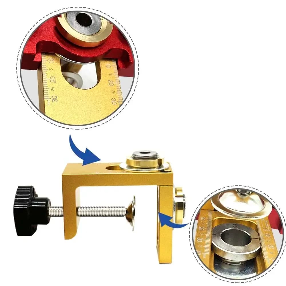 Kit de Gabarito Ajustável 3-em-1 para Furos de Cavilha em Madeira