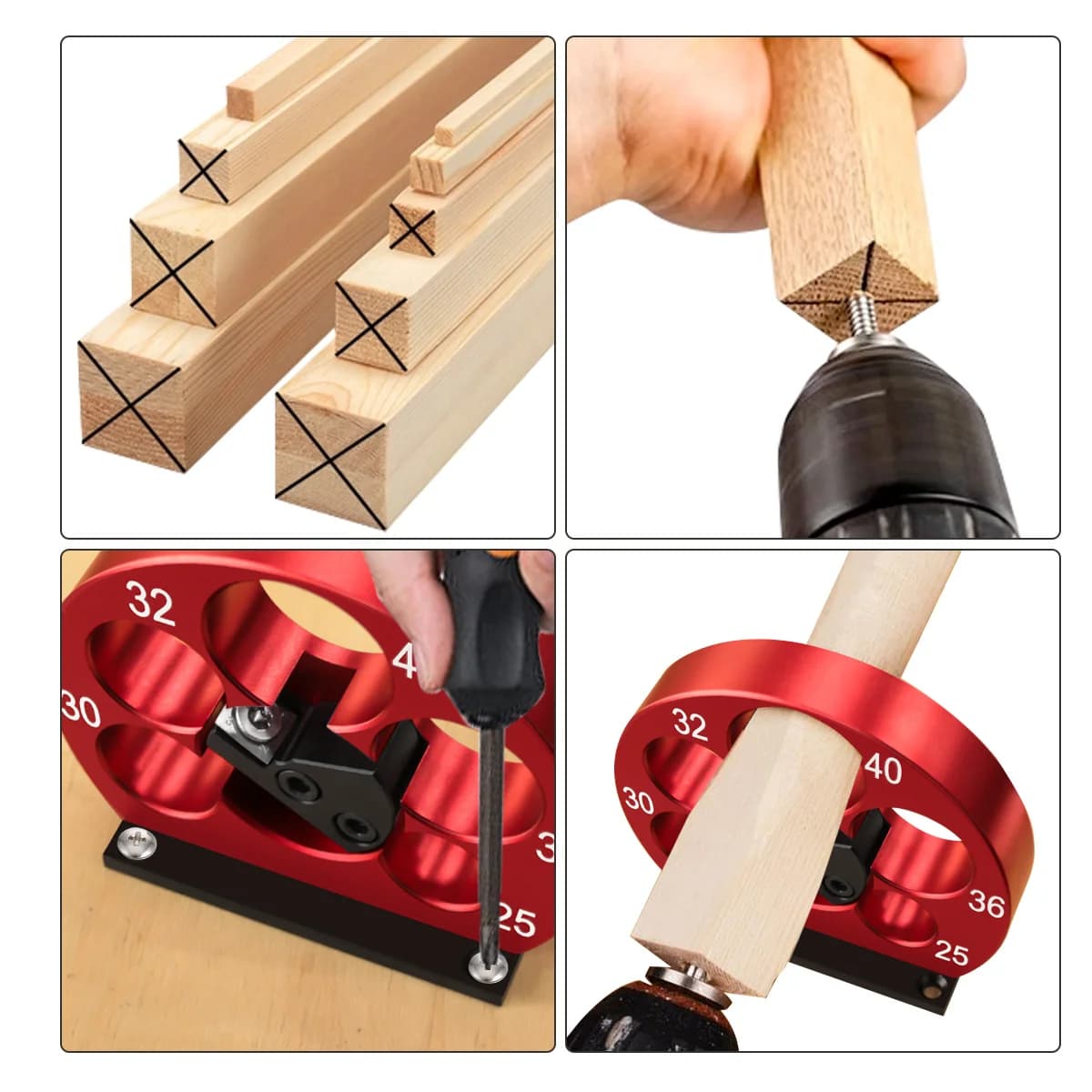 Gabarito Ajustável de 5 Furos para Fabricação de Cavilhas 25-40mm