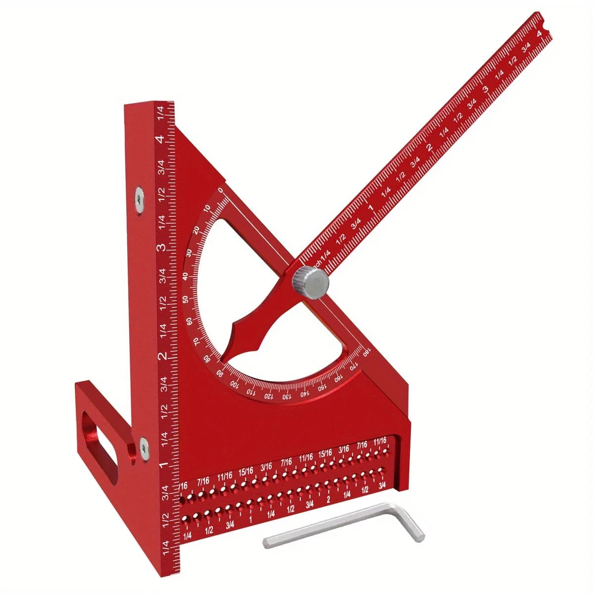 Esquadro de Carpintaria com Transferidor Ajustável em Alumínio 3D