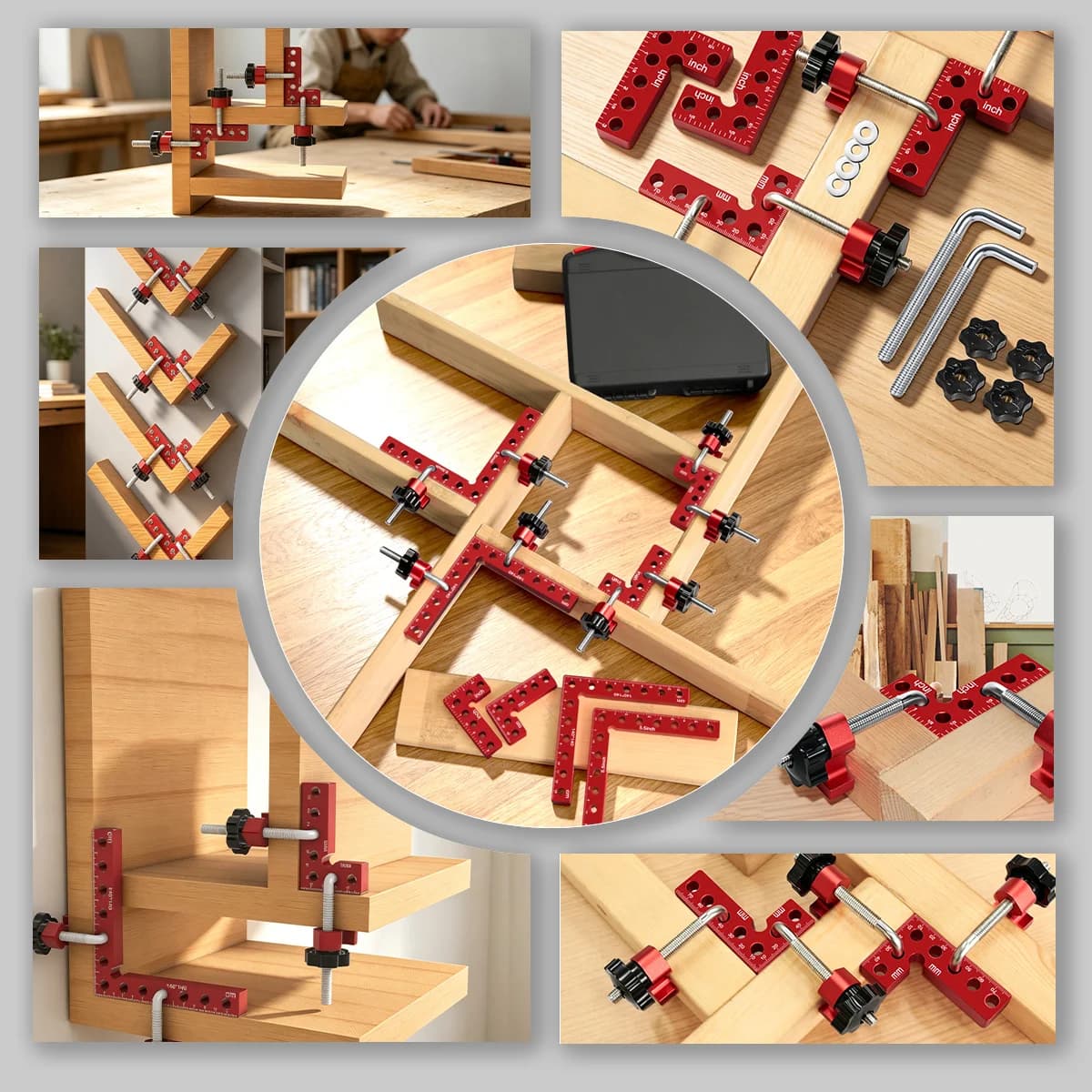 Kit de Gabarito de Posicionamento Esquadro em Ângulo Reto de Alumínio