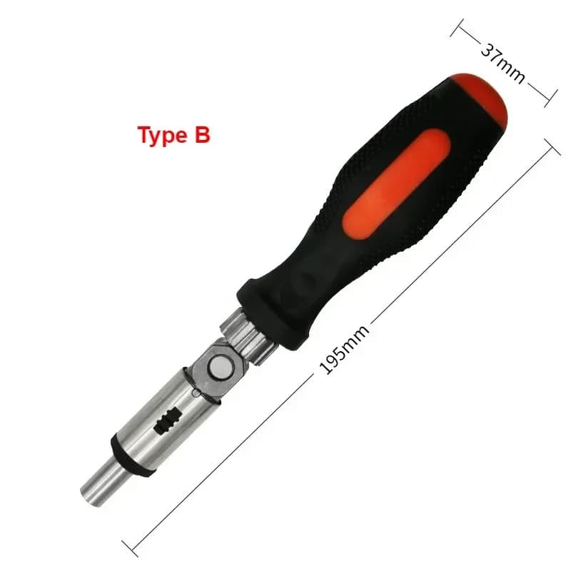Kit de Chave de Fenda Ratchet Multifuncional, Encaixe Hexagonal 1/4 Polegada