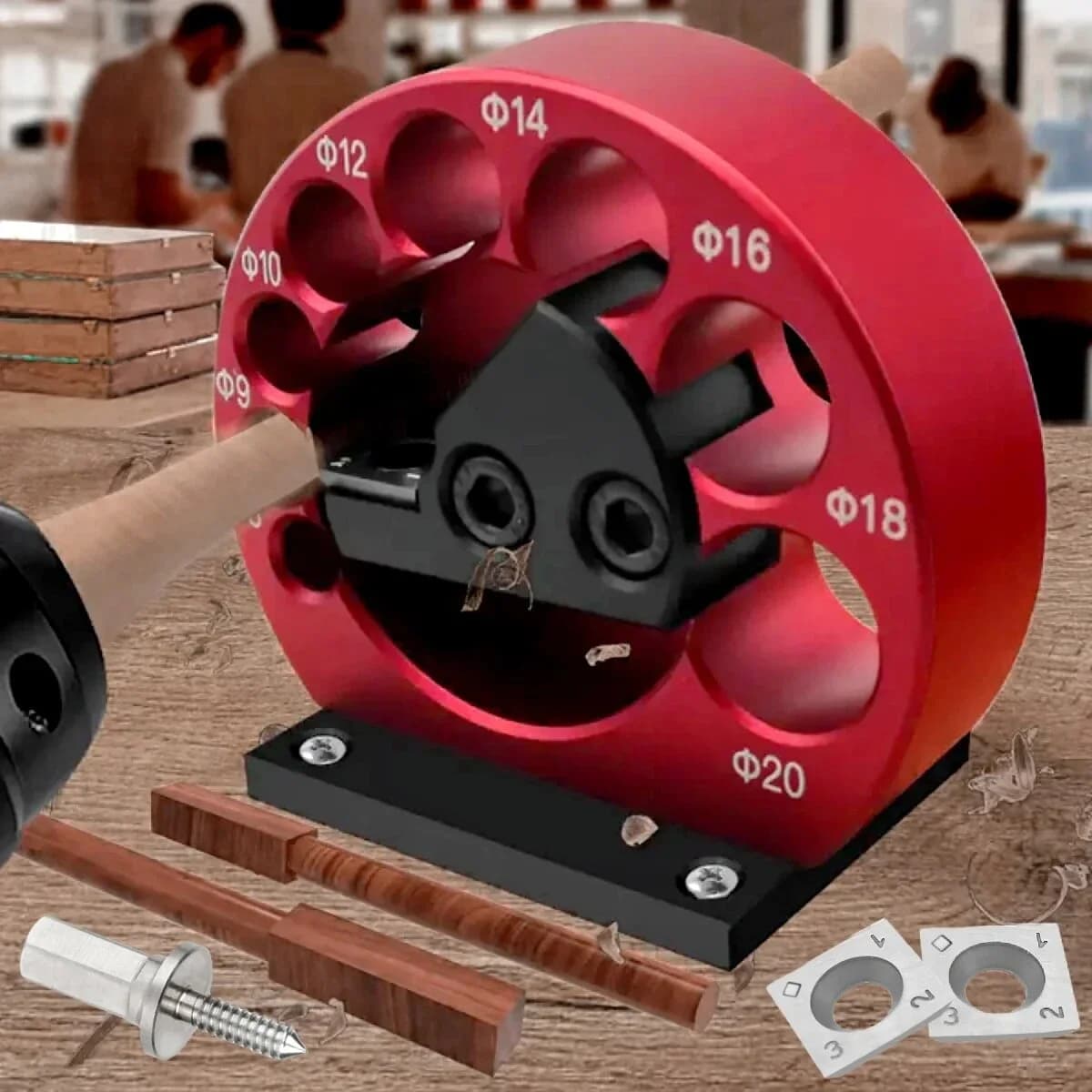Kit Gabarito para Fazer Cavilhas de 8 Furos, 8mm-20mm com Lâminas de Metal Duro