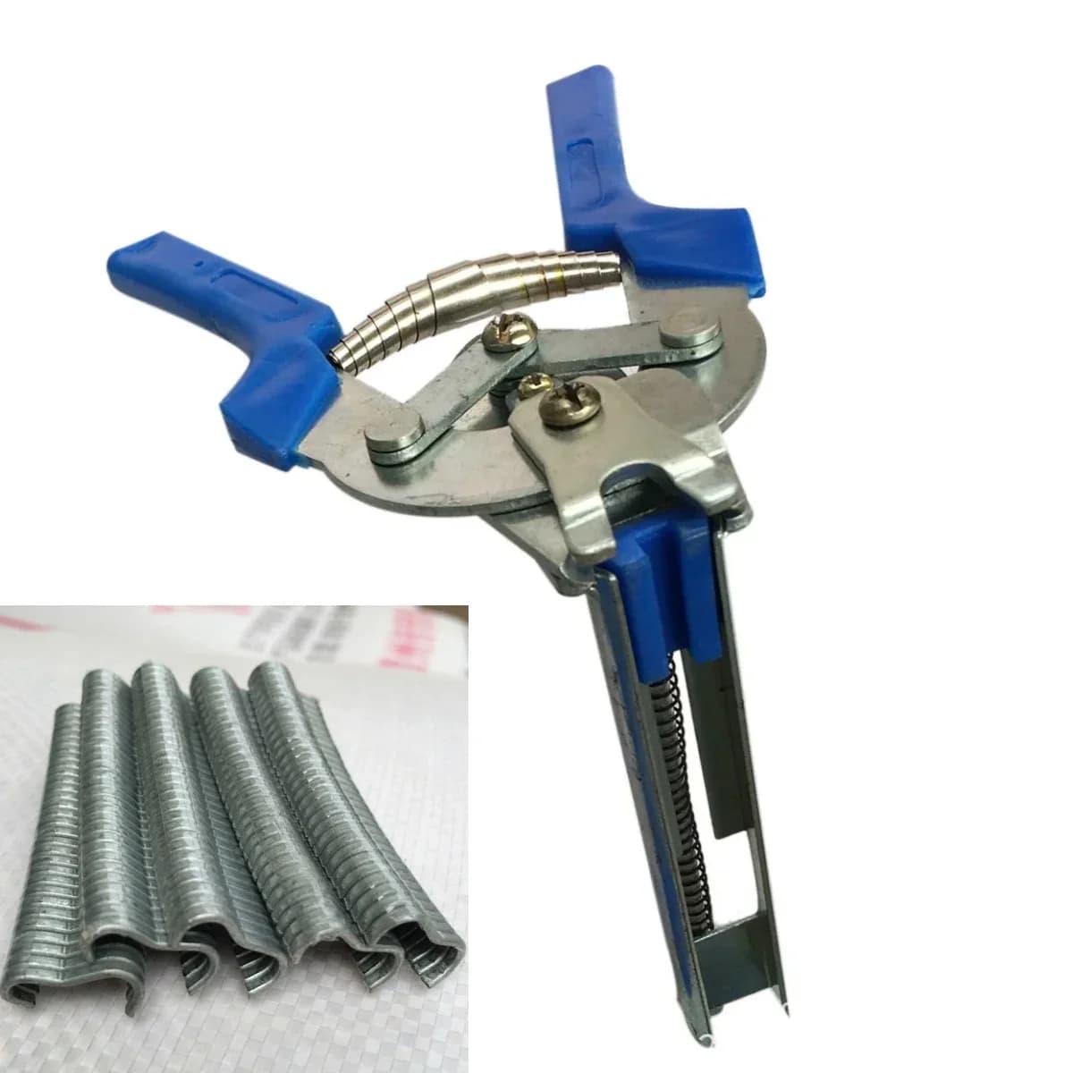 Alicate para Anéis de Porco com 600pcs Clipes de Aço Inox