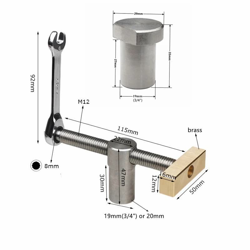 Grampo de Bancada Ajustável para Workbench de 19/20mm