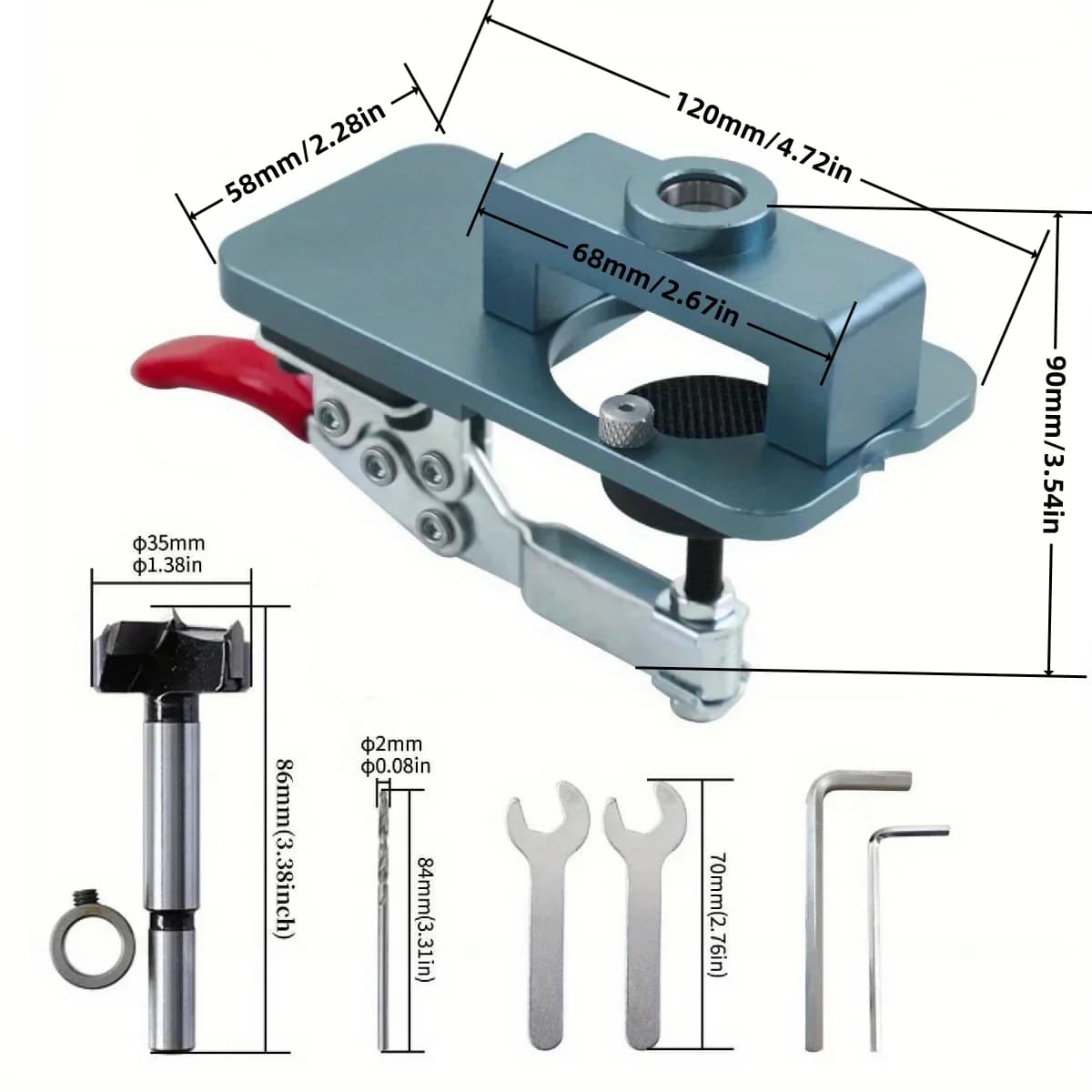 Kit de Gabarito e Guia de Furação para Dobradiça Embutida 35mm