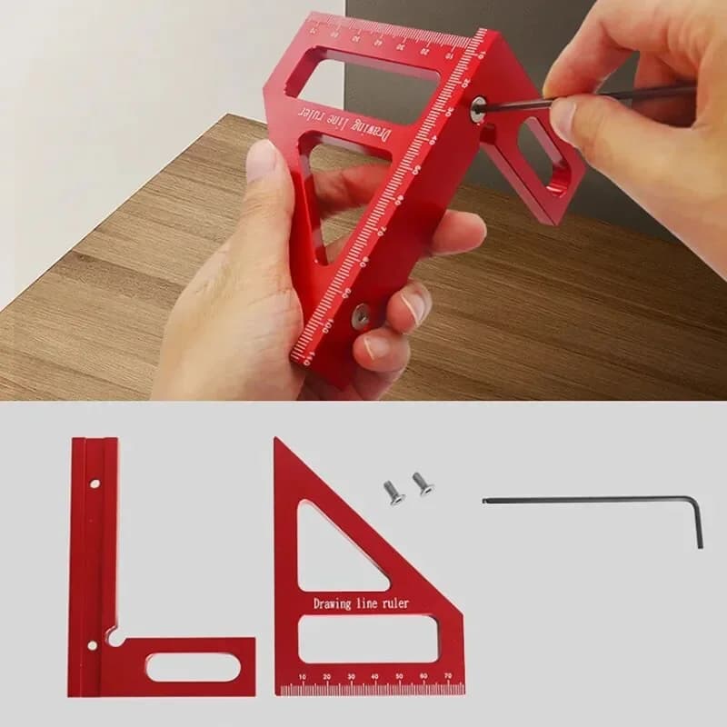 Esquadro Triangular Métrico para Marcenaria
