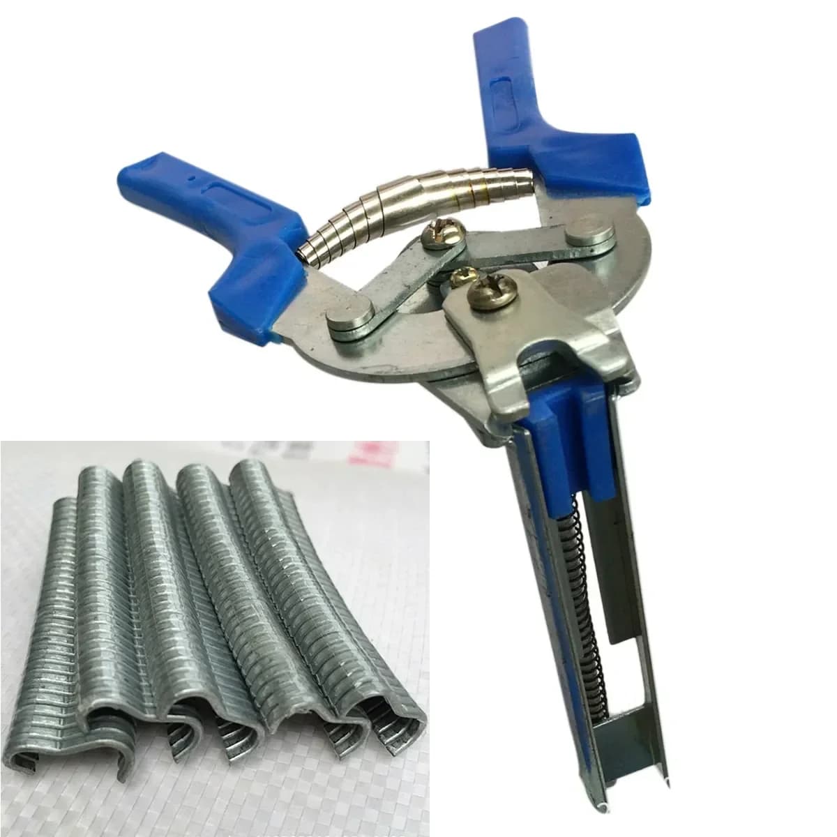 Alicate para Anéis de Porco com 600pcs Clipes de Aço Inox