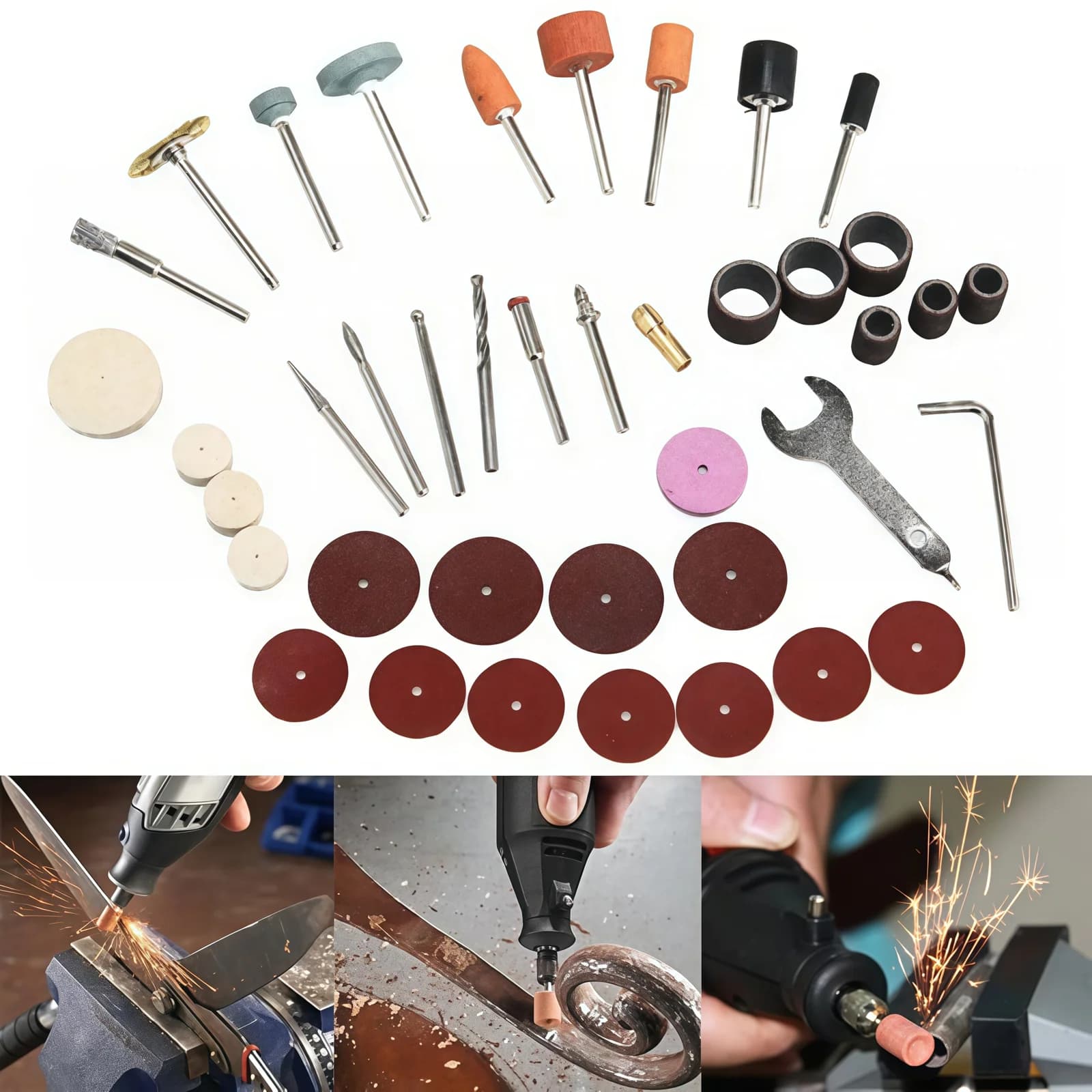 Kit de Acessórios para Rebarbadora Rotativa com 40 Peças