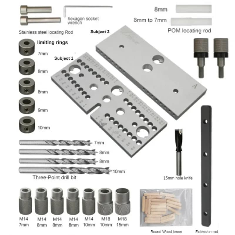 Kit Guia de Furação para Cavilhas Ajustável 3 em 1