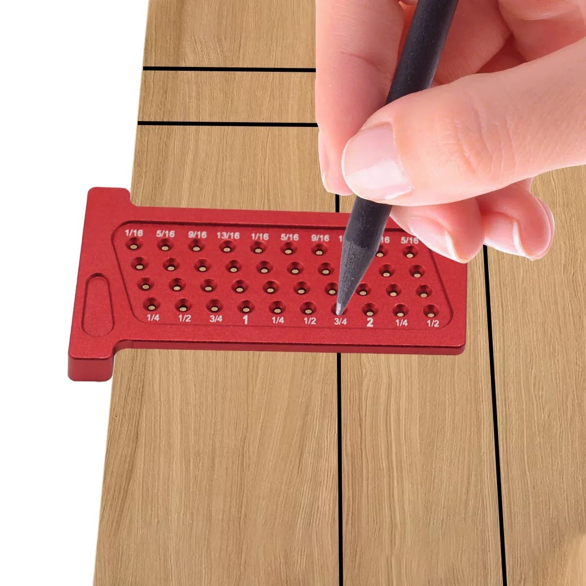 Régua de Bolso T-Square para Marcação e Furos em Marcenaria