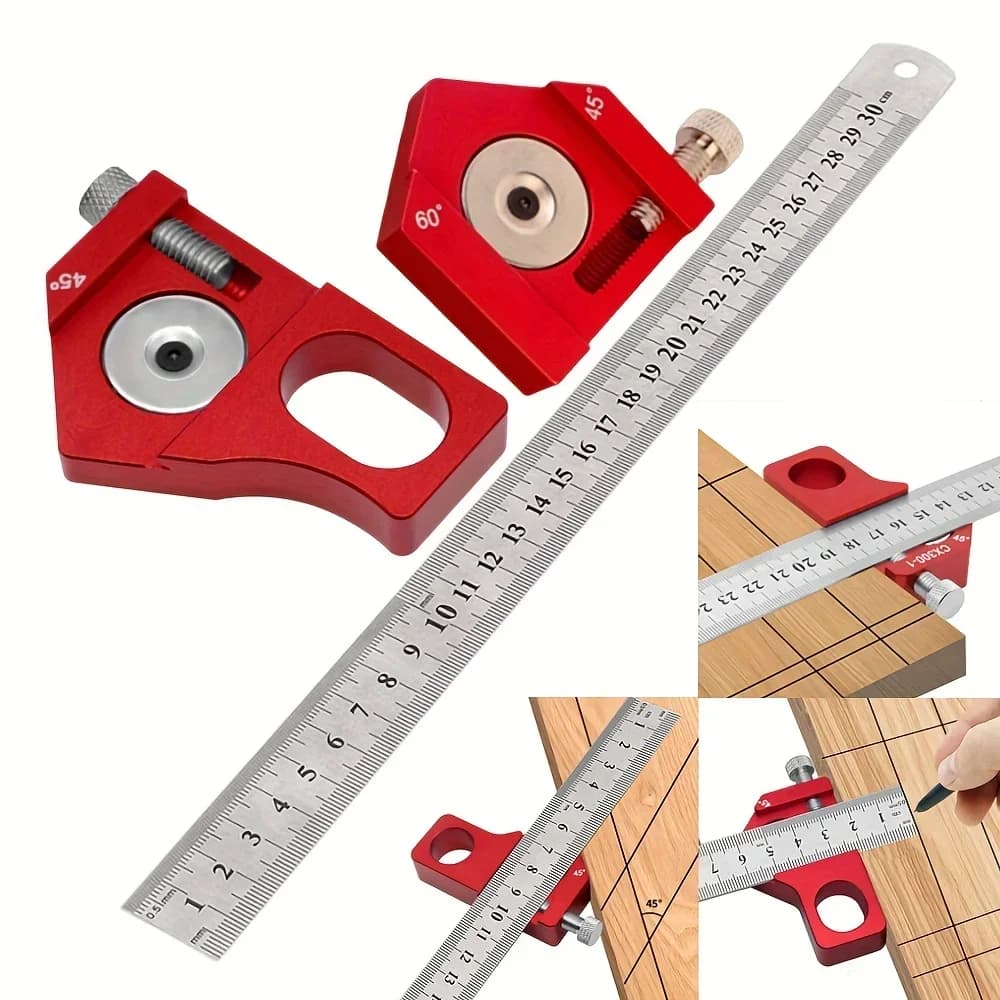 Bloco Posicionador Régua Aço Multi-Angular, 45/60/90 Graus