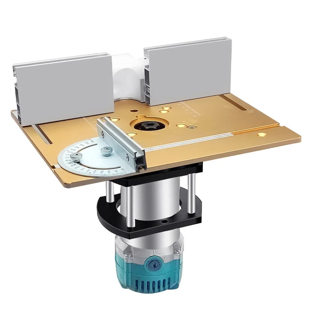 Elevador de Router com Placa de Inserção em Alumínio e Guia
