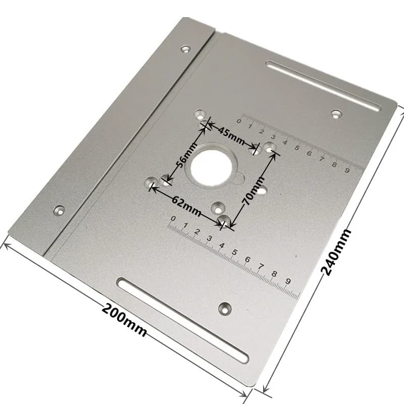 Placa de Inserção Universal para Mesa de Router em Alumínio com Esquadro