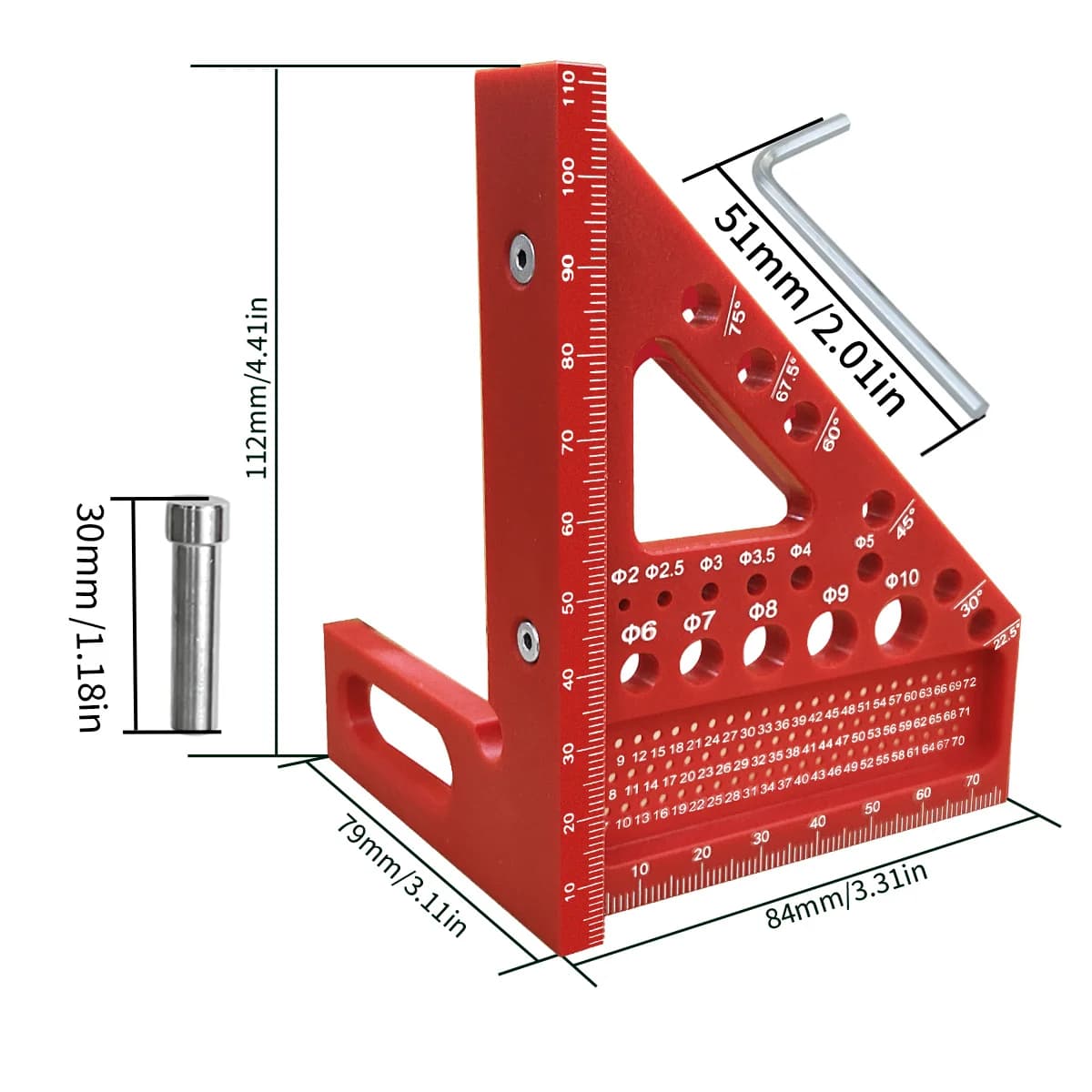 Esquadro Protractor 3D Multiangular para Marcenaria