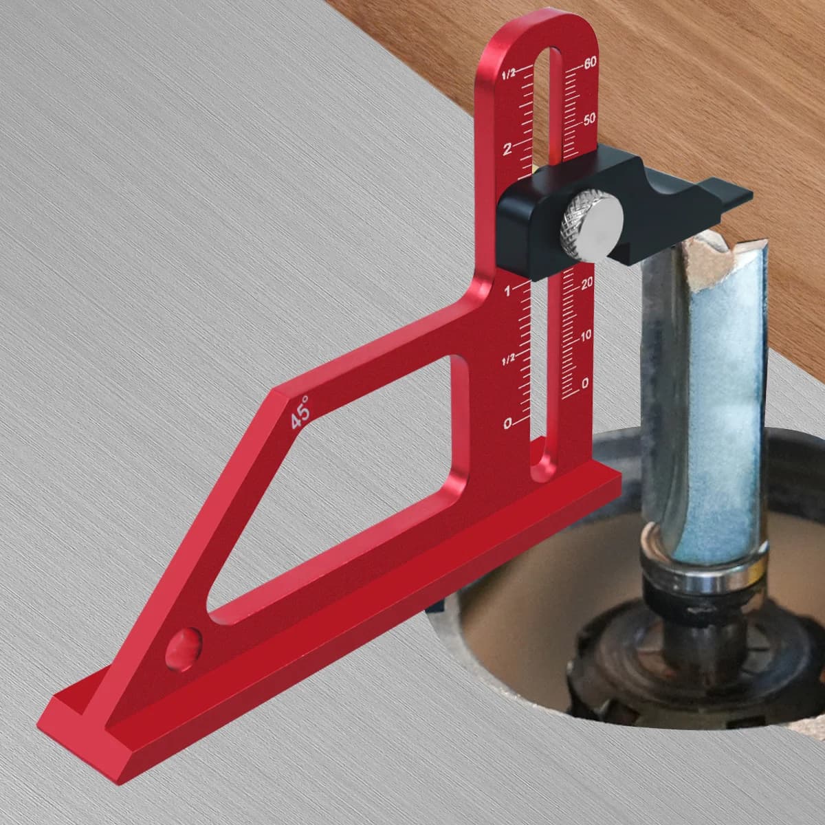 Calibrador de Profundidade de Instalação Rápida para Serras de Bancada, 0-60mm